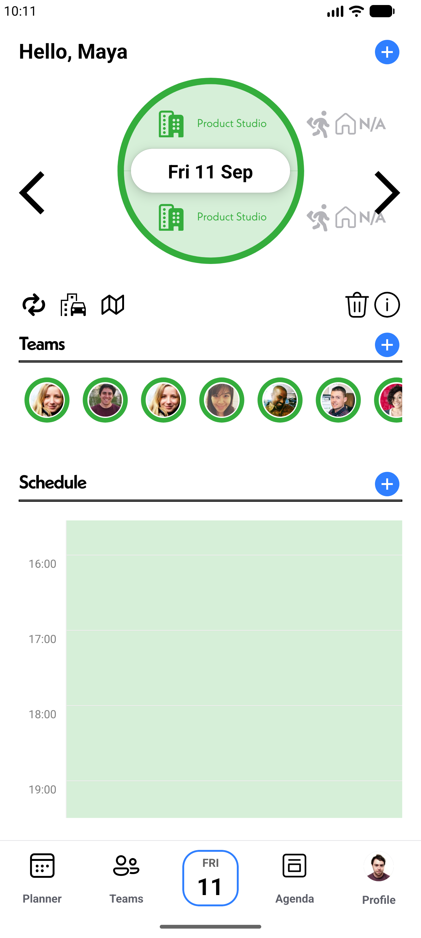 Real hyTeams home screen with a populated fictional team